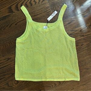NIC + ZOE Lime Green Mesh Knit Tank Top | XL | NWT